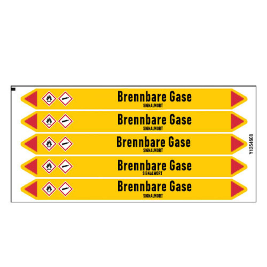 Pipe markers: Carbonylchlorid | German | Flammable gas