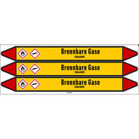 Pipe markers: Dimethylether | German | Flammable gas