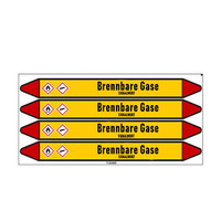 Pipe markers: Fluor | German | Flammable gas