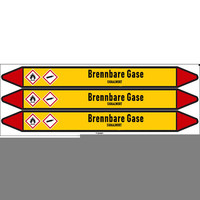 Pipe markers: Wasserstoff Gas | German | Flammable gas