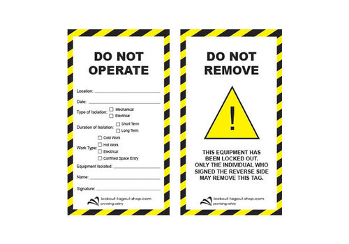 Laminated Safety Tag DO NOT OPERATE 