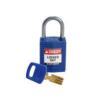 SafeKey Compact nylon safety padlock aluminium shackle blue 152158