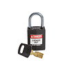 Brady SafeKey Compact nylon safety padlock aluminium shackle black 152159