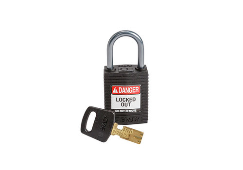 SafeKey Compact nylon safety padlock aluminium shackle black 152159 
