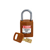 Brady SafeKey Compact nylon safety padlock aluminium shackle brown 152162