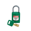 Brady SafeKey Compact nylon safety padlock aluminium shackle green 152157
