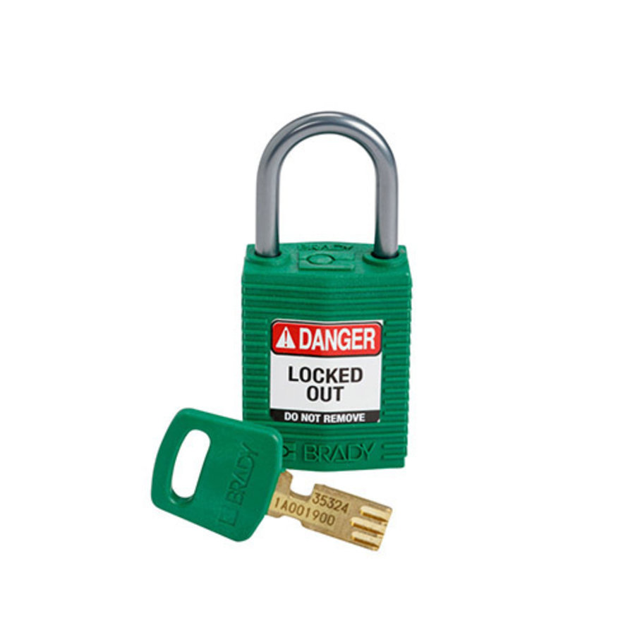 SafeKey Compact nylon safety padlock aluminium shackle green 152157