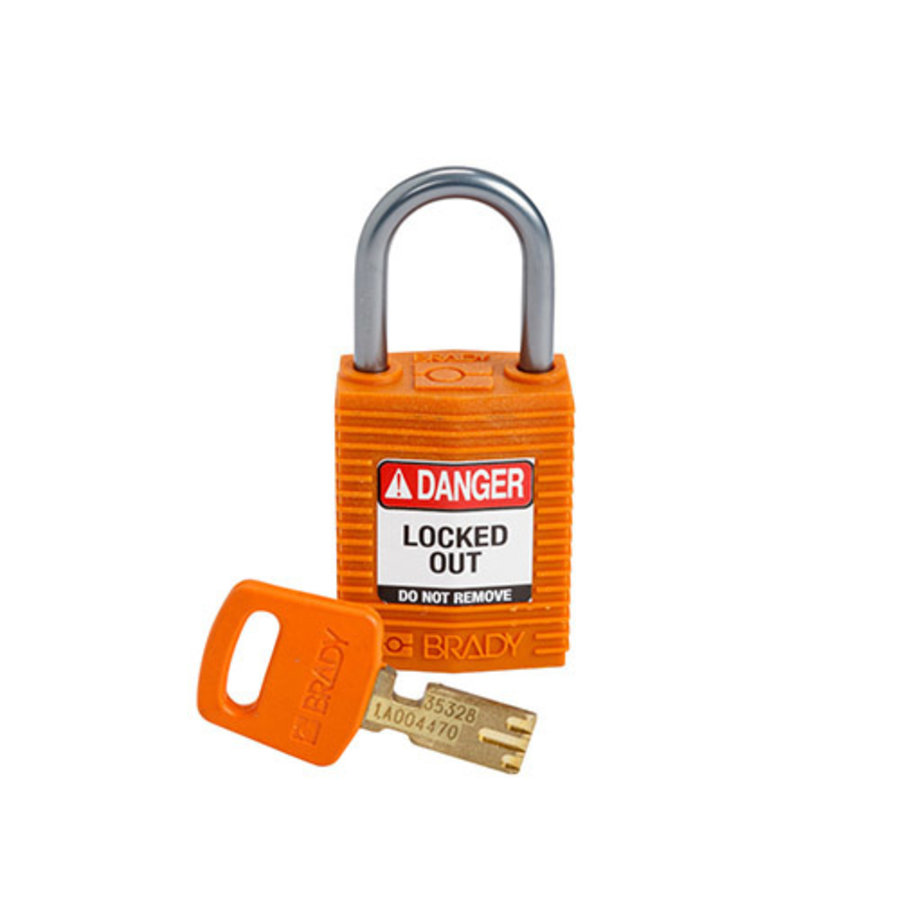 SafeKey Compact nylon safety padlock aluminium shackle orange 152160