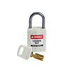 Brady SafeKey Compact nylon safety padlock aluminium shackle white 152163