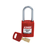 Brady SafeKey Compact nylon safety padlock aluminium shackle red 151655