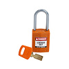 Brady SafeKey Compact nylon safety padlock aluminium shackle orange 151660