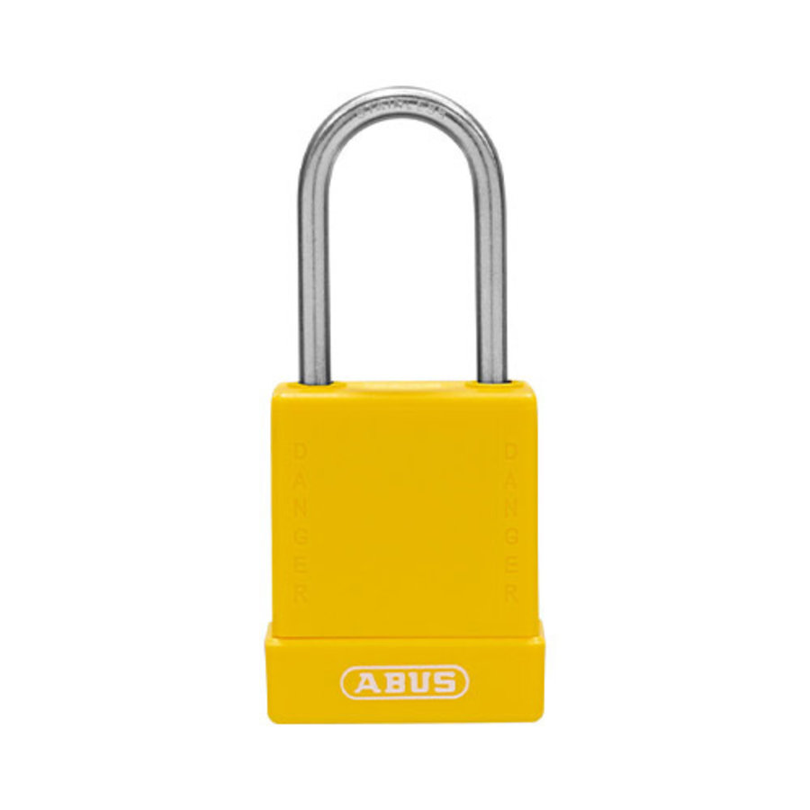 Aluminium safety padlock with yellow cover 84795