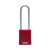 Abus Aluminium safety padlock with red cover 84851
