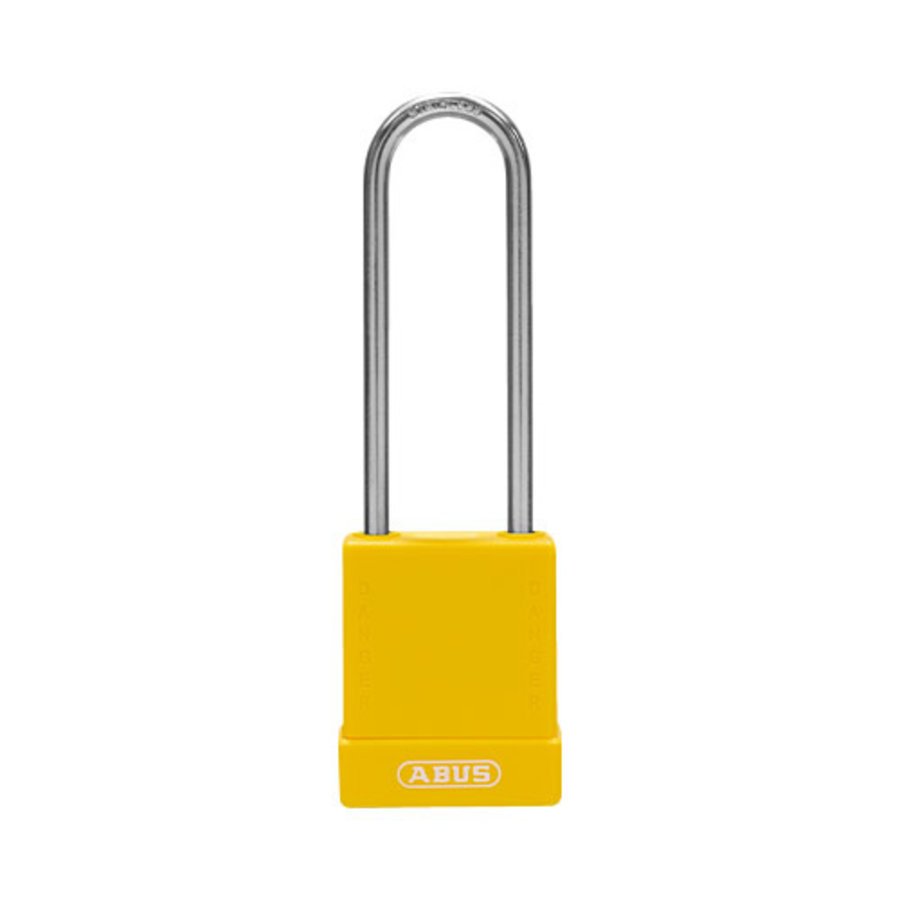 Aluminium safety padlock with yellow cover 84852