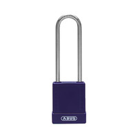 Aluminium safety padlock with purple cover 84856