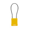Abus Aluminium safety padlock with cable and yellow cover 84865