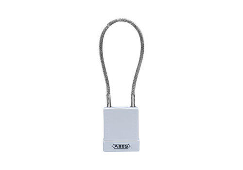 Aluminium safety padlock with  cable and white cover 76/40CAB40  Aluminium safety padlock with  cable and white cover 76/40CAB40