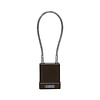 Aluminium safety padlock with  cable and brown cover 76/40CAB4