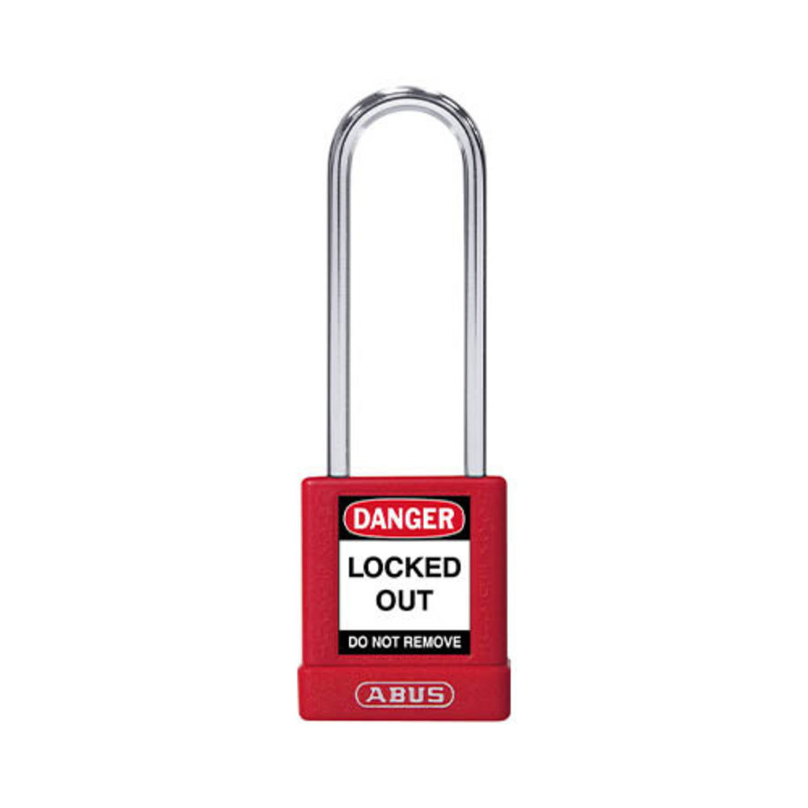 Aluminum safety padlock with red  cover 79584