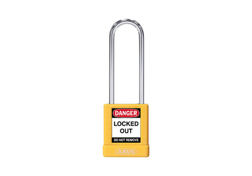 Aluminum safety padlock with yellow cover 74BS/40HB75 