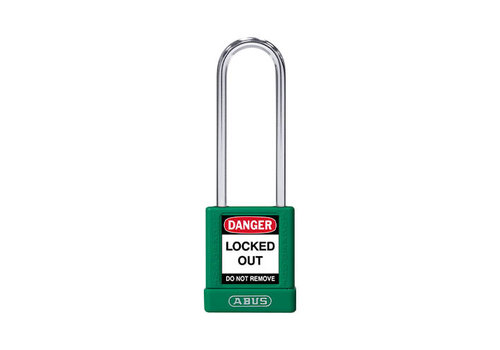 Aluminum safety padlock with green cover 74BS/40HB75 