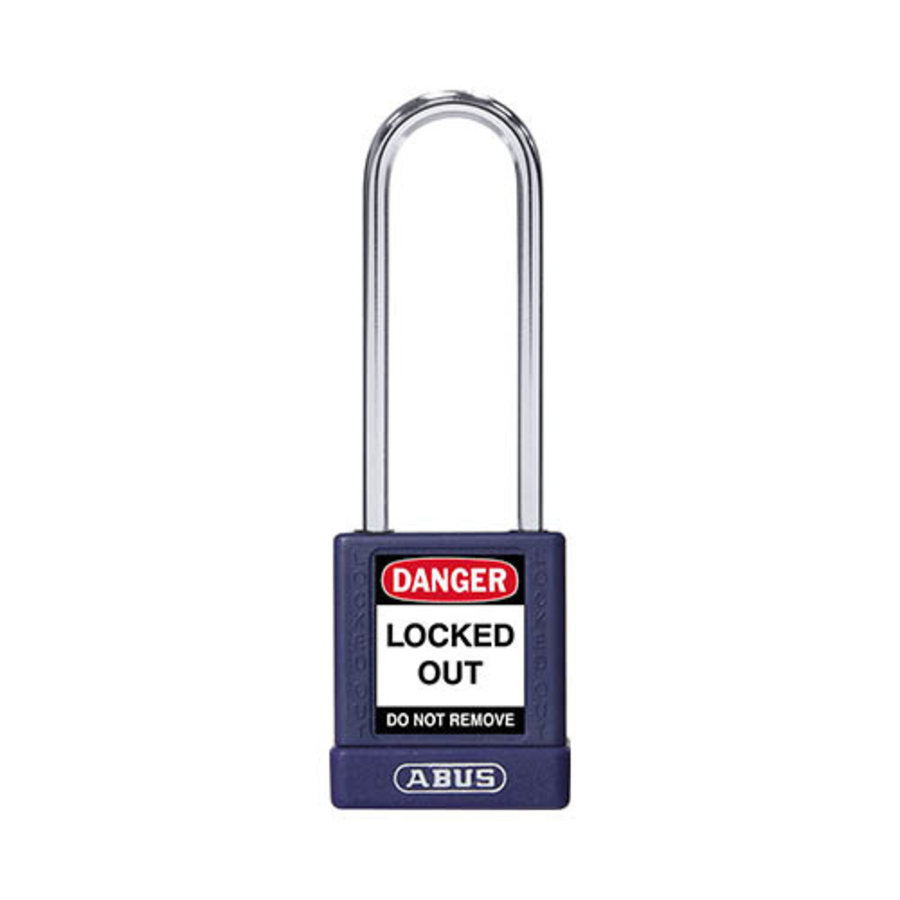 Aluminum safety padlock with purple cover 85584