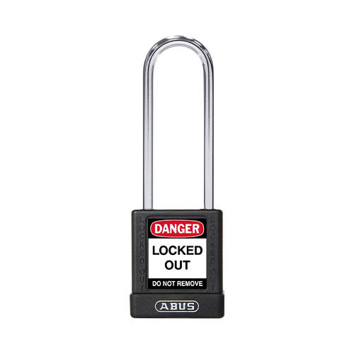 Aluminum safety padlock with black cover 74BS/40HB75 