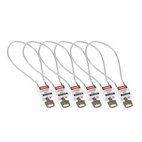 Nylon safety padlock white with cable 195985 -  6 pack