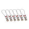 Brady Nylon safety padlock white with cable 195985 -  6 pack