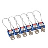 Brady Nylon safety padlock blue with cable 195974 - 6 pack