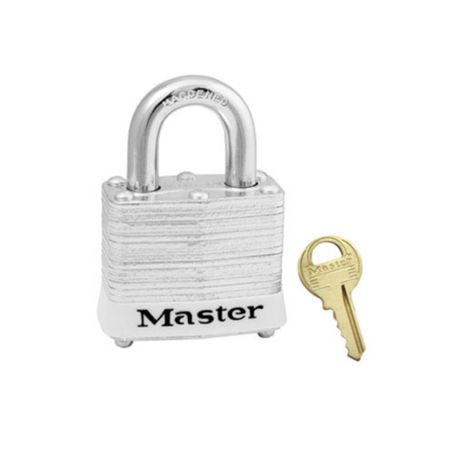 Laminated steel padlock white 3WHT