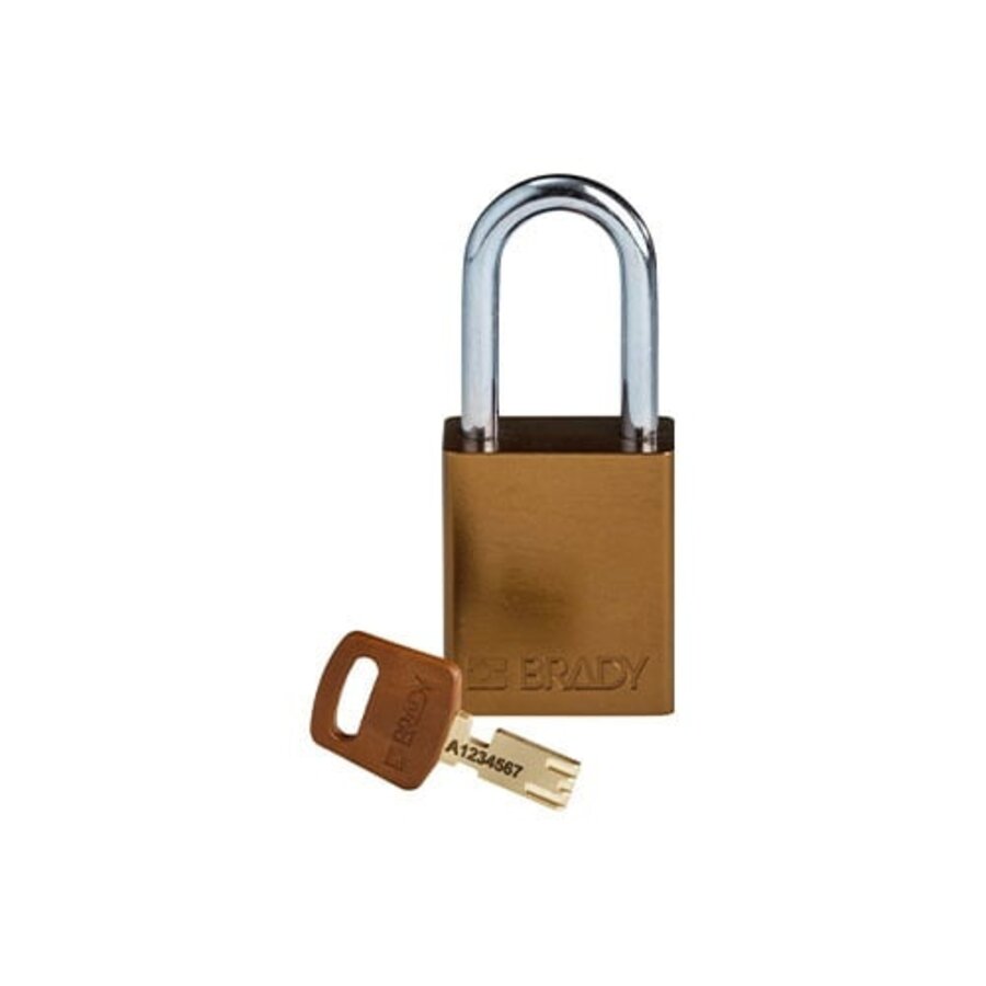SafeKey Aluminium safety padlock brown 6-pack 150301