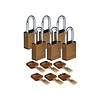Brady SafeKey Aluminium safety padlock brown 6-pack 150301