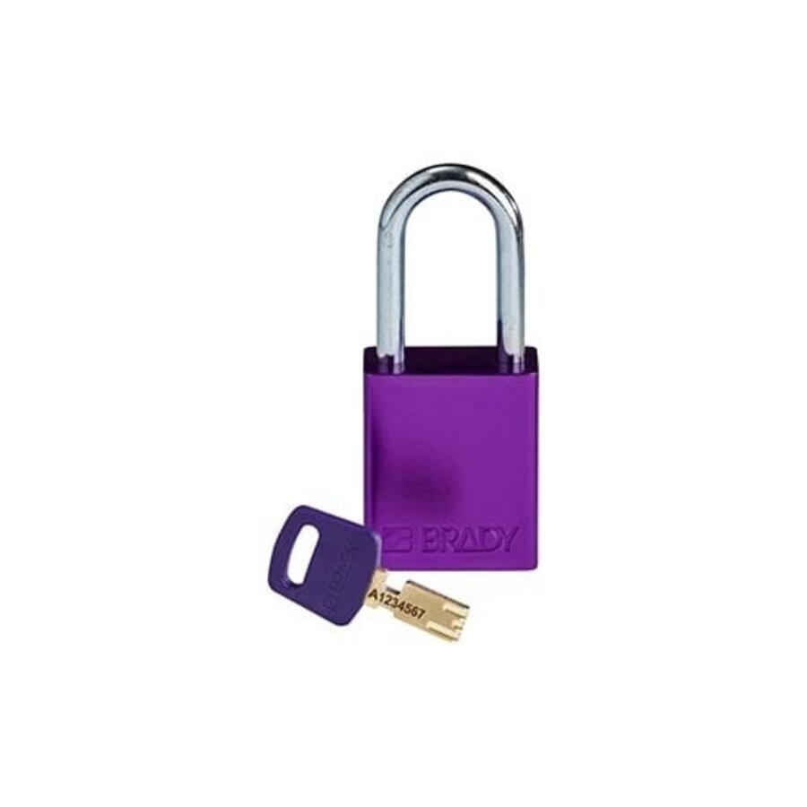 SafeKey Aluminium safety padlock Purple 6-pack 150347