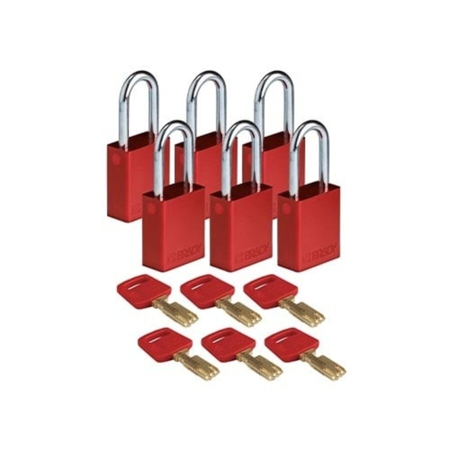 SafeKey Aluminium safety padlock Red 3-pack 150262