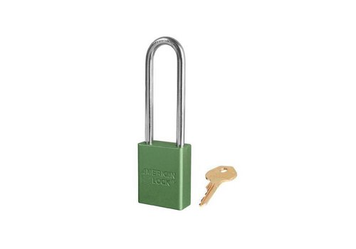 Anodized aluminium safety padlock green S1107GRN 