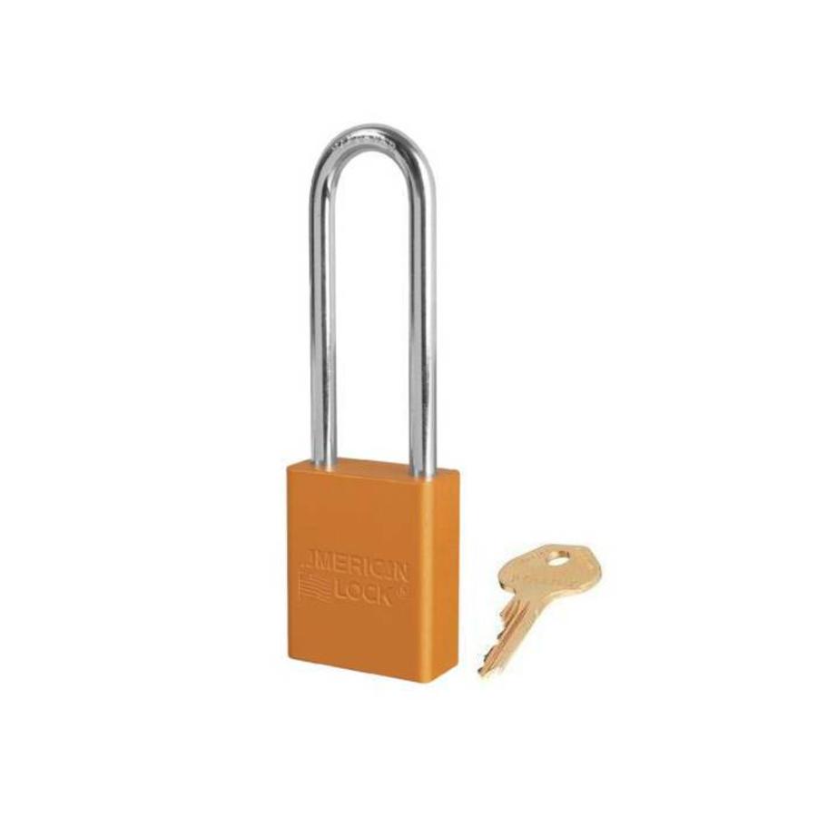 Anodized aluminium safety padlock orange S1107ORJ