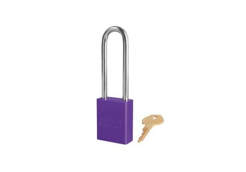 Anodized aluminium safety padlock purple S1107PRP 