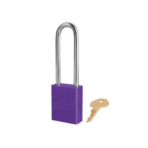 Anodized aluminium safety padlock purple S1107PRP 