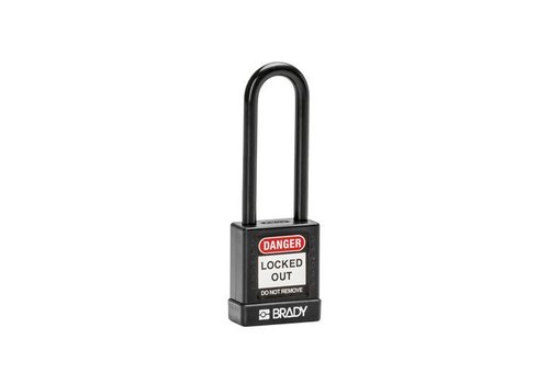 Aluminum safety padlock with composite cover black 834475 
