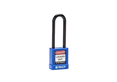 Aluminum safety padlock with plastic cover blue 834474 