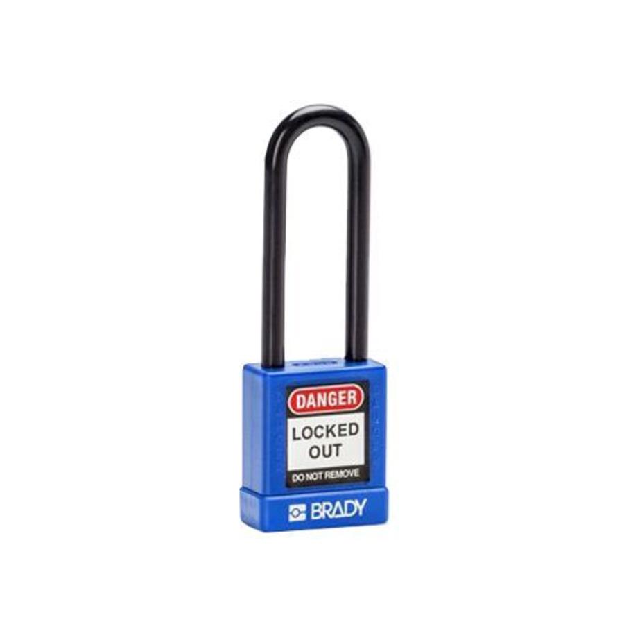 Aluminum safety padlock with plastic cover blue 834474