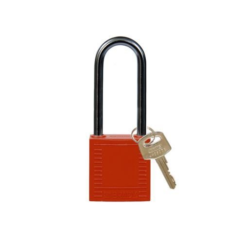 Nylon compact safety padlock red 814136 