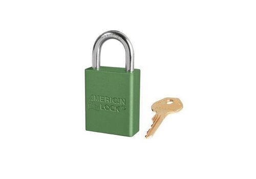 Anodized aluminium safety padlock green S1105GRN 