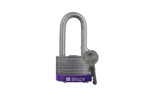 Laminated steel safety padlock purple 814111 