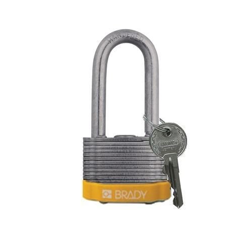 Laminated steel safety padlock yellow 814107 