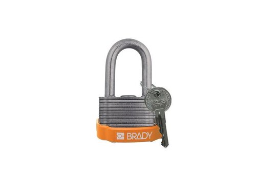 Laminated steel safety padlock orange 814100 