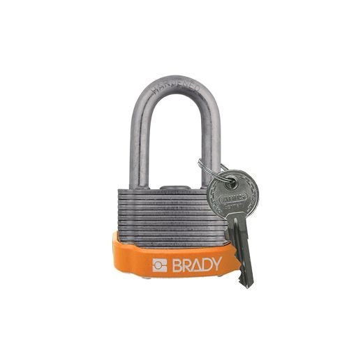 Laminated steel safety padlock orange 814100 