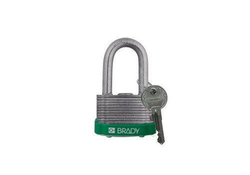 Laminated steel safety padlock green 814099 