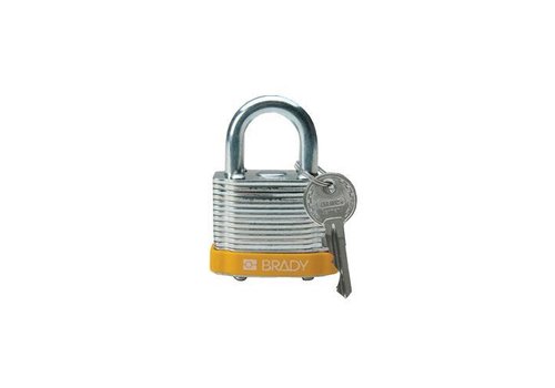 Laminated steel safety padlock yellow 8140089 